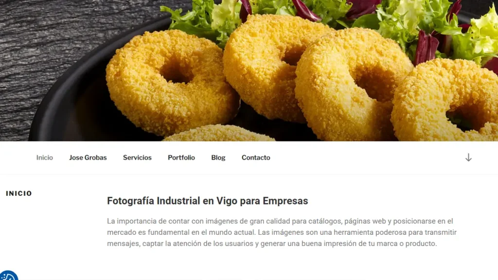 Diseño de página web WordPress para fotógrafo industrial en Vigo