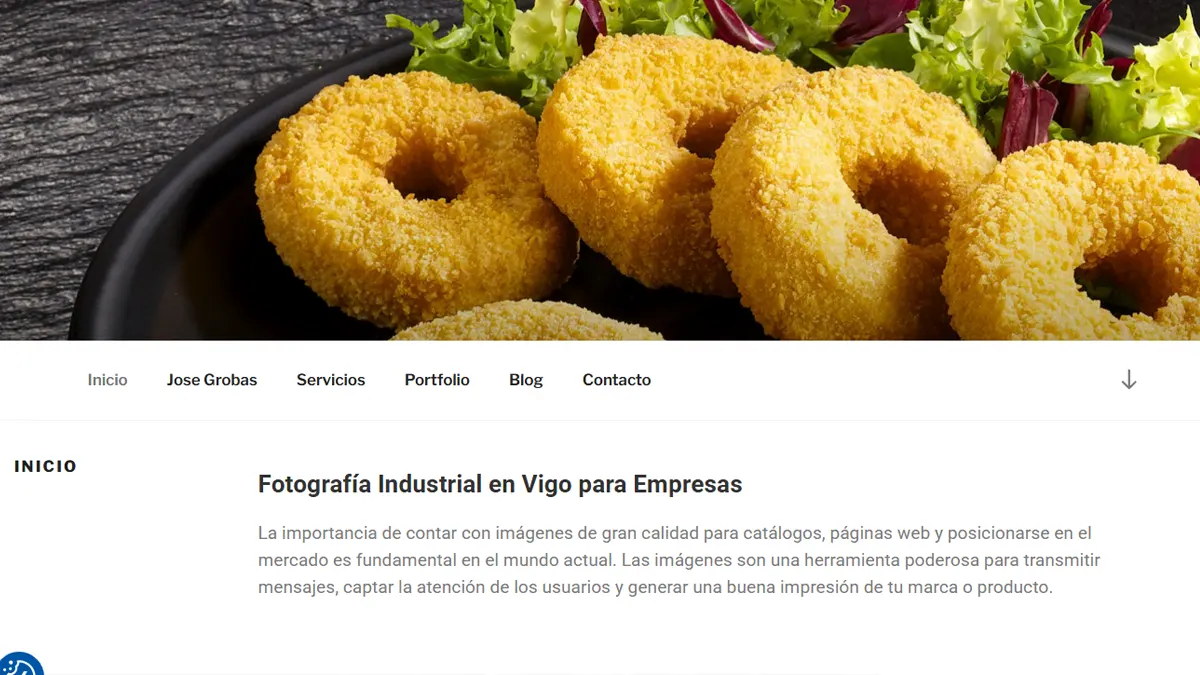 Diseño web WordPress para fotógrafo industrial en Vigo — José Grobas