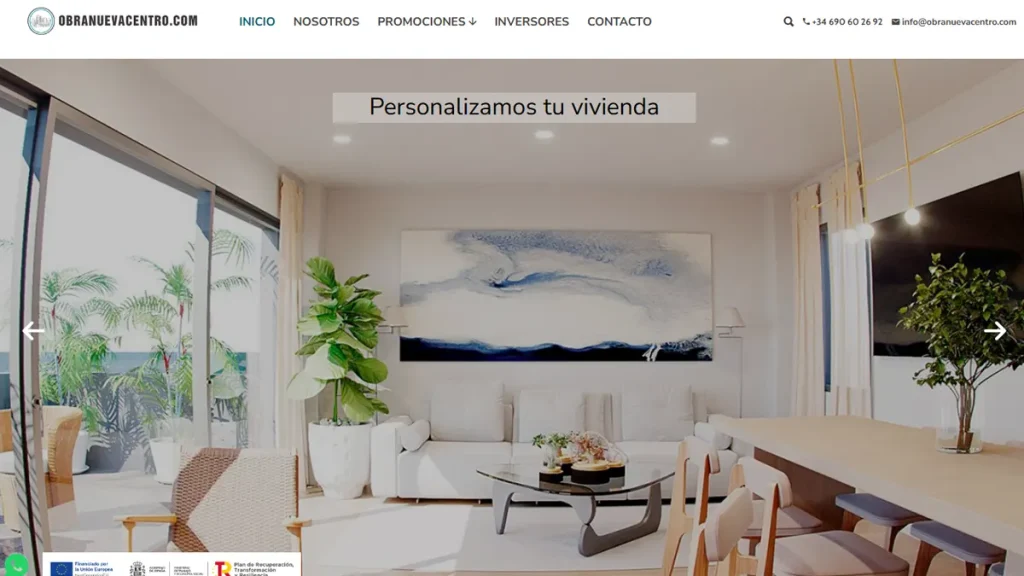 Diseño de página web para promotora inmobiliaria en Vigo
