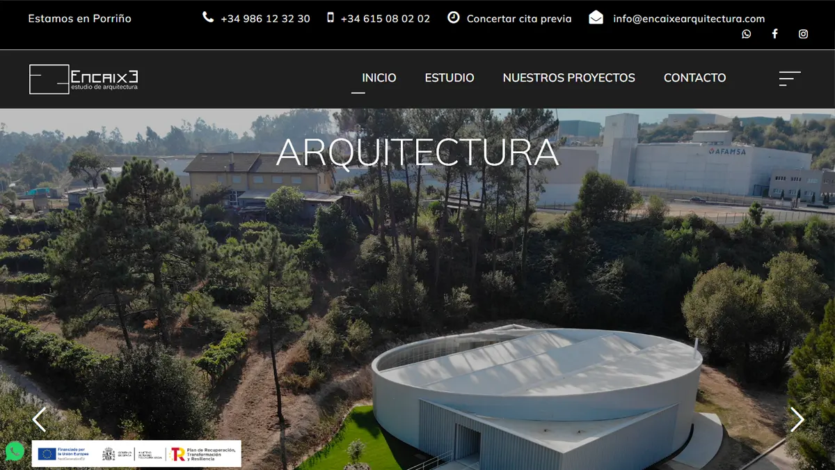 Diseño web para estudio de arquitectura en O Porriño — Encaixe Arquitectura