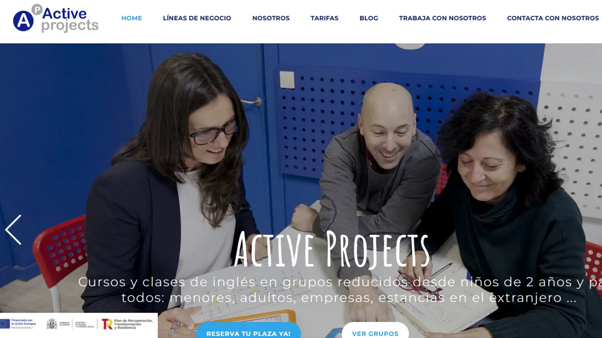 Diseño web WordPress para academia de inglés en Nigrán — Active Projects