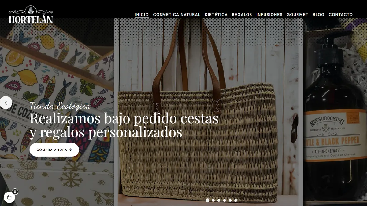 Ecommerce PrestaShop para tienda ecológica de cosmética natural en Cangas y Moaña — Hortelán