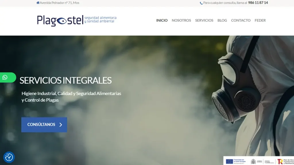 Diseño de página web WordPress para empresa de control de plagas en Mos