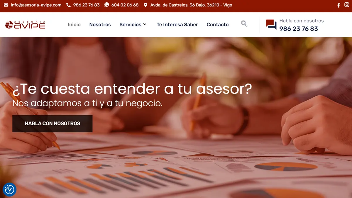 Diseño web WordPress para asesoría fiscal, laboral y contable en Vigo — Asesoría Avipe