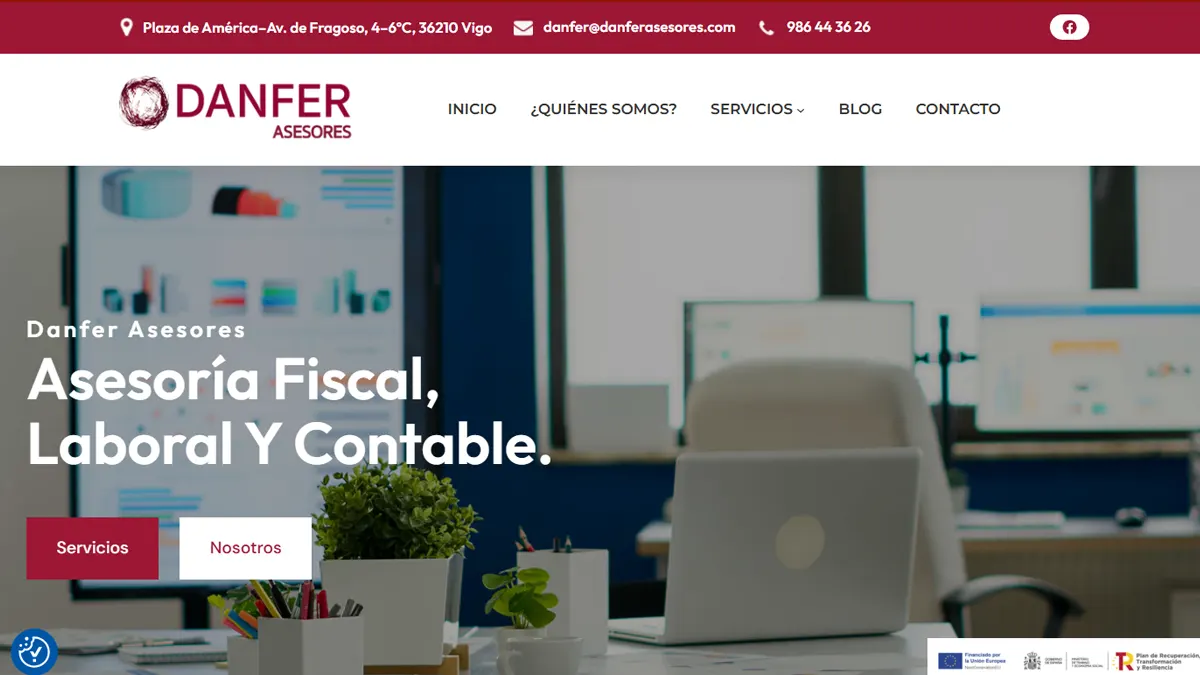 Diseño web WordPress para asesoría fiscal, laboral y contable en Vigo — Danfer Asesores