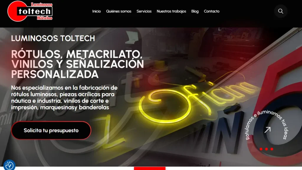 Diseño de página web WordPress para empresa de rótulos y señalización en Vigo