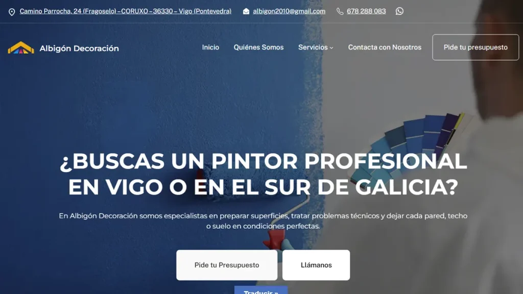 Diseño de página web WordPress para pintura y decoración profesional en Vigo — Albigón Decoración