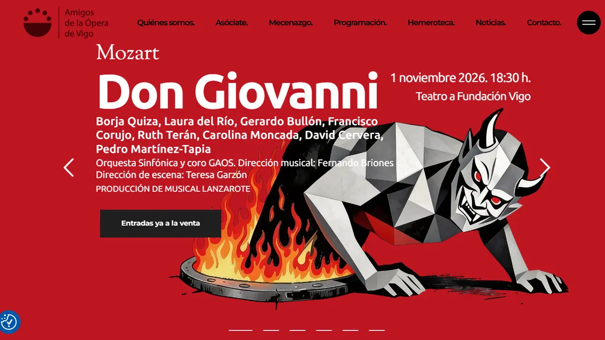 Diseño de página web WordPress con tema personalizado para asociación cultural de ópera en Vigo 2 image